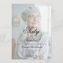 Sixty and Fabulous Photo 60th Birthday Party Kaart