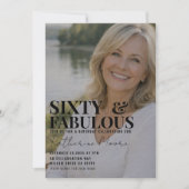 Sixty and Fabulous Photo 60th Birthday Party Kaart (Voorkant)