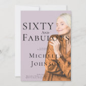 Sixty and Fabulous Photo 60th Birthday Party Kaart (Voorkant)