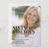 Sixty and Fabulous Photo 60th Birthday Party Kaart (Voorkant)