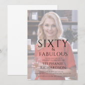 Sixty and Fabulous Photo 60th Birthday Party  Kaart (Voorkant / Achterkant)