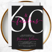 Sixty And Fabulous Script 60th Birthday Party Kaart