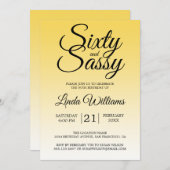 Sixty and Sassy Lemon Yellow Ombre 60th Birthday Kaart (Voorkant / Achterkant)