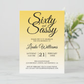 Sixty and Sassy Lemon Yellow Ombre 60th Birthday Kaart (Staand voorkant)