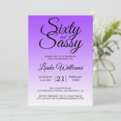 Sixty and Sassy Purple Ombre 60th Birthday Kaart (Staand voorkant)