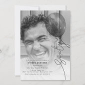 Sixty Balloon String | Photo 60th Birthday Party Kaart (Voorkant)