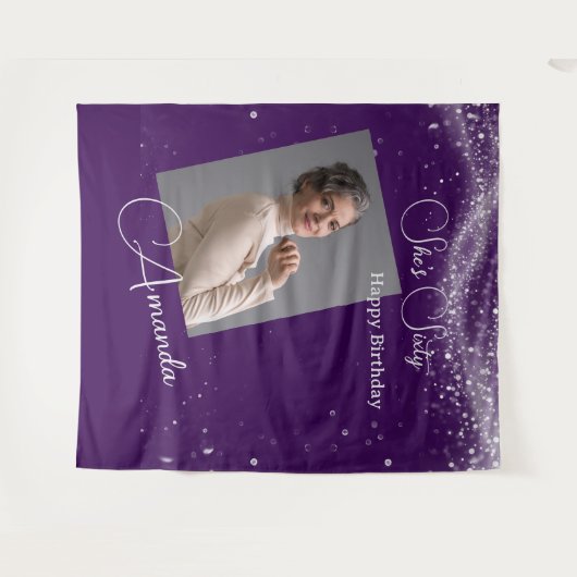 Sixty Birthday photo Wandkleed (Voorkant (horizontaal))