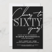 Sixty Black 60ste verjaardagsfeestje Kaart (Voorkant)