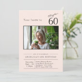 Sixty Blush Pink 60e verjaardag foto Kaart (Staand voorkant)