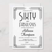 Sixty Fabulous Black White Art Deco 60th Birthday Kaart (Voorkant)