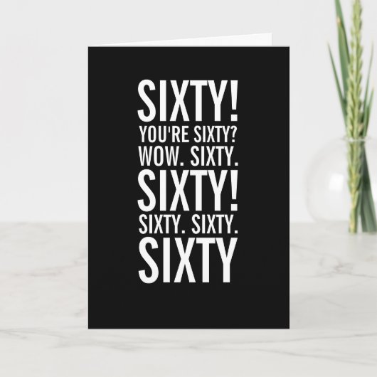 Sixty Funny Getting Old Birthday Card Kaart (Voorkant)