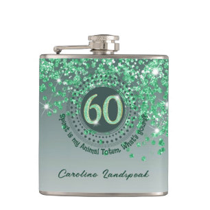 Sixty & Green Glitter & Drink Quote Heupfles