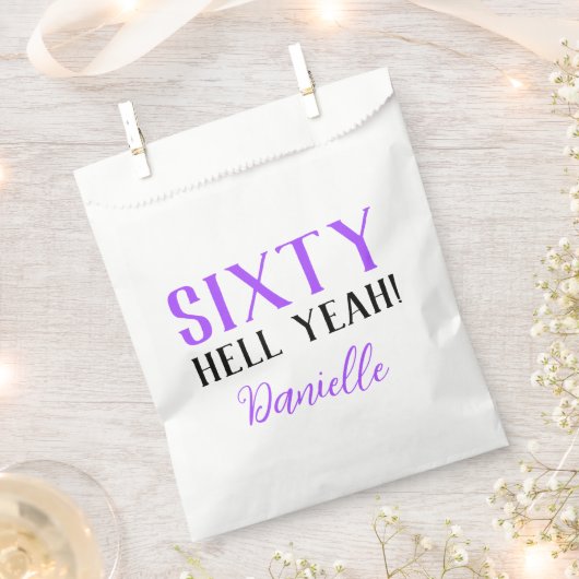 Sixty Hell ja! Paarse 60ste verjaardag Bedankzakje (Geknipt)