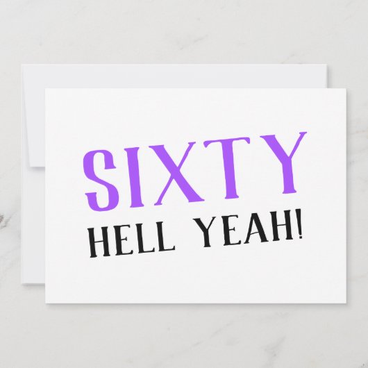 Sixty Hell ja! Paarse 60ste verjaardag Kaart (Achterkant)