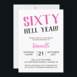 Sixty Hell ja! Vet Roze 60ste verjaardag Kaart<br><div class="desc">Word zestig in gedurfde stijl met deze roze "Sixty Hell Yeah!" verjaardagsuitnodiging die het luid en trots zegt. Of je nu een verrassingsbash of een glamoureuze meisjesavond plant,  deze brutale uitnodiging brengt direct energie naar je feest. Personaliseer alle details om het echt je eigen te maken.</div>