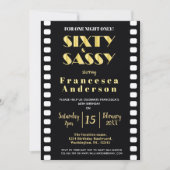 Sixy & Sassy Chic Black Gold 1920s Movie Theme Kaart (Voorkant)