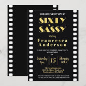 Sixy & Sassy Chic Black Gold 1920s Movie Theme Kaart (Voorkant / Achterkant)