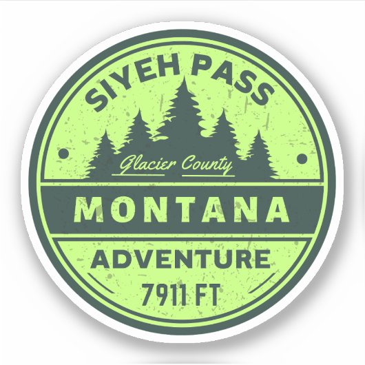 Siyeh-pas Montana wandelpaden Sticker (Voorkant)