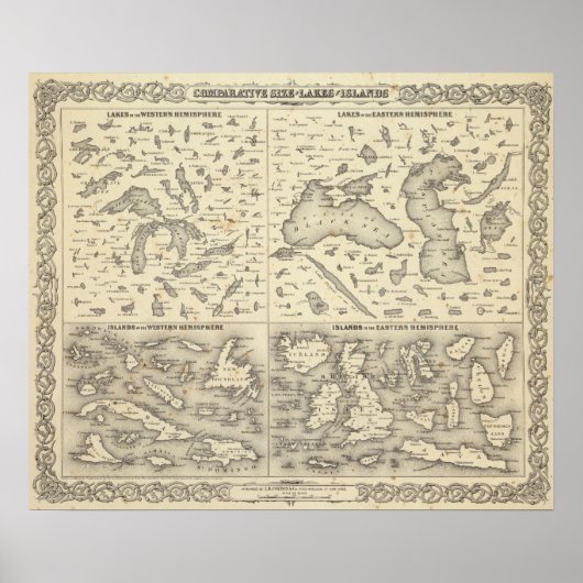 Size of Lakes and Islands Poster (Voorkant)