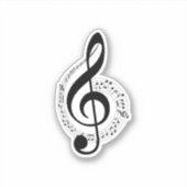 Sizes Black Treble Clef Muzieknoten Musician Band Sticker (Voorkant)