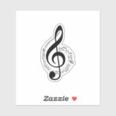 Sizes Black Treble Clef Muzieknoten Musician Band Sticker (Vel)