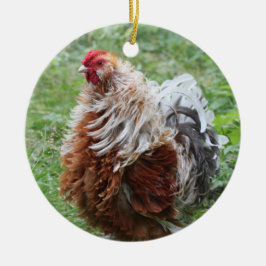 Sizzle Frizzle Fluffy Chicken Keramisch Ornament