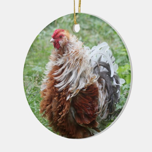 Sizzle Frizzle Fluffy Chicken Keramisch Ornament (Links)