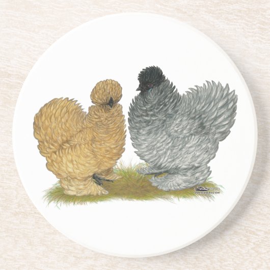 Sizzle Kippen Zandsteen Onderzetter (Voorkant)