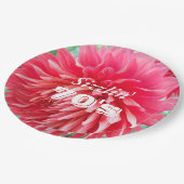 Sizzlin'70th Birthday Milestone Red Dahlia Floral Papieren Bordje (Gekanteld)