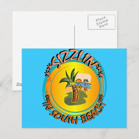 Sizzlin in South Beach Briefkaart (Voorkant / Achterkant)