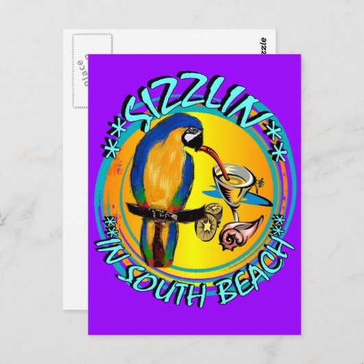 SIZZLIN PARROTS BRIEFKAART (Voorkant / Achterkant)
