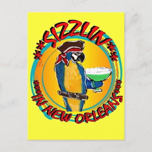 SIZZLIN PARROTS BRIEFKAART (Voorkant)