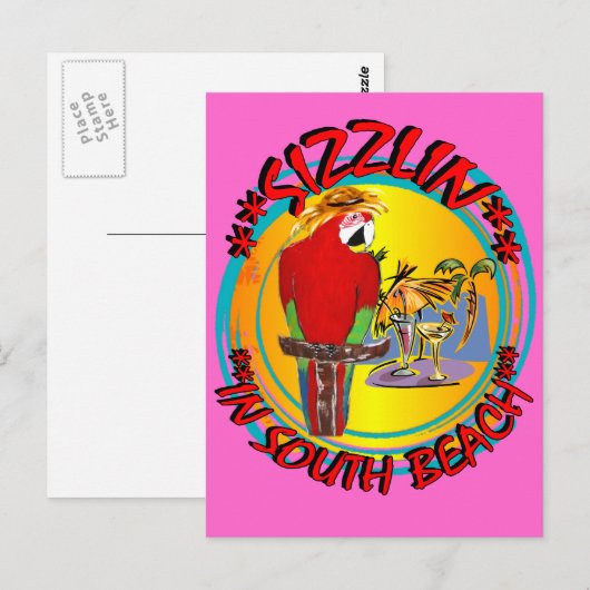 SIZZLIN PARROTS BRIEFKAART (Voorkant / Achterkant)