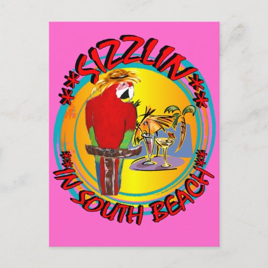 SIZZLIN PARROTS BRIEFKAART (Voorkant)