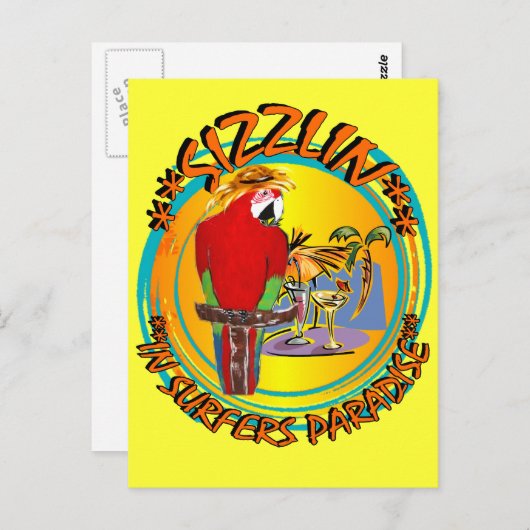 SIZZLIN PARROTS BRIEFKAART (Voorkant / Achterkant)