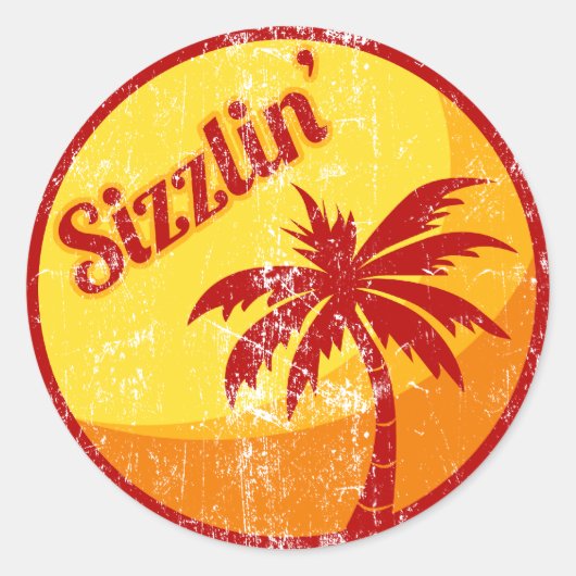 Sizzlin' Ronde Sticker (Voorkant)