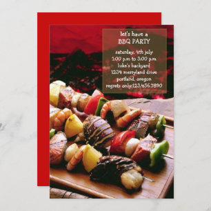 Sizzling BBQ Party Invitation Kaart