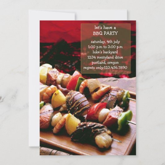 Sizzling BBQ Party uitnodiging (Voorkant)