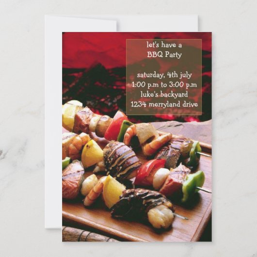 Sizzling BBQ Party-uitnodigingen Kaart (Voorkant)