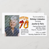 Sizzling bij 70-jarige fotouitnodiging (Voorkant / Achterkant)