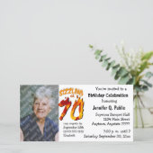 Sizzling bij 70-jarige fotouitnodiging (Staand voorkant)