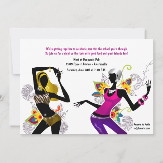 Sizzling Chicks Girl's Night Out uitnodiging (Voorkant)