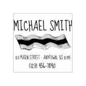 Sizzling Diner Bacon Strip Breakfast Food Address Rubberstempel (Afrduk)