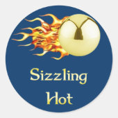 Sizzling Hot Pinball Ronde Sticker (Voorkant)
