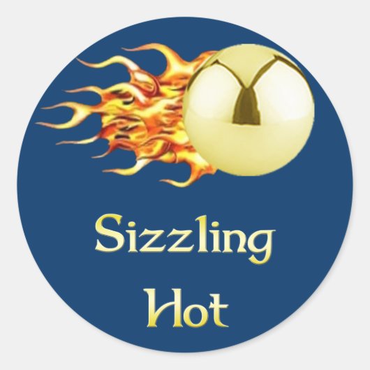 Sizzling Hot Pinball Ronde Sticker (Voorkant)