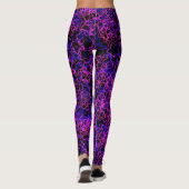 Sizzling Hot Pink en Blue op zwarte leggings (Achterkant)