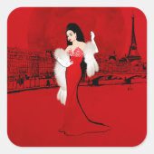 Sizzling in Parijs Vierkante Sticker (Voorkant)