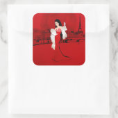 Sizzling in Parijs Vierkante Sticker (Tas)
