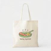 Sizzling samen, Cute Bacon en Egg Breakfast Tote Bag (Voorkant)