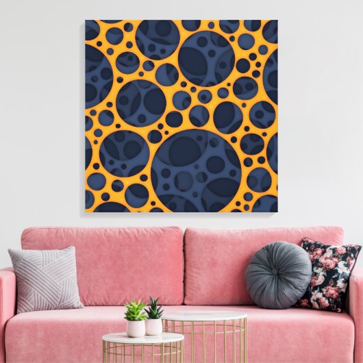 Sizzling Trippy Abstracte Lava Gaten Ontwerppatroo Canvas Afdruk (Insitu (Woonkamer))